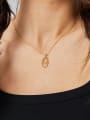 thumb Brass Gold Fried Dough Twist Double Ring Necklace 1
