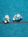 thumb 925 Sterling Silver Moissanite Wing Dainty Stud Earring 3