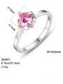 thumb 925 Sterling Silver Round Pink Cubic Zirconia minimalist boutique fashion Band Ring 2