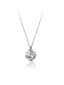 thumb 925 Sterling Silver Cubic Zirconia Minimalist  Round Ball Pendant Necklace 2