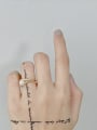 thumb Copper Imitation Pearl White Irregular Minimalist Free Size Band Ring 2