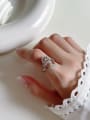 thumb 925 Sterling Silver Cubic Zirconia Geometric Vintage Band Ring 3