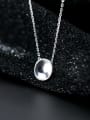 thumb 925 sterling silver simple smooth round Pendant Necklace 2