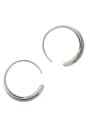 thumb 925 Sterling Silver Round Minimalist Hoop Earring 0