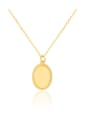 thumb 925 Sterling Silver With Gold Plated Simplistic Oval Necklaces 0