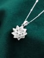 thumb 925 Sterling Silver Dainty Flower Pendant 2