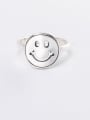 thumb 925 Sterling Silver Geometric Vintage Smiley Band Ring 1