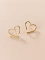 thumb 925 Sterling Silver Hollow Heart Minimalist Stud Earring 0