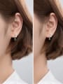 thumb 925 Sterling Silver Imitation Pearl Geometric Minimalist Stud Earring 1