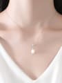 thumb 925 Sterling Silver Imitation Pearl Water Drop Dainty Necklace 1