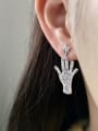 thumb 925 Sterling Silver Vintage palm Earring 1