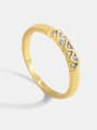 thumb Brass Cubic Zirconia Geometric Minimalist Band Ring 0