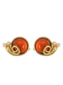 thumb 925 Sterling Silver Garnet Insect Vintage  snails Stud Earring 2