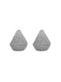 thumb 925 Sterling Silver Cubic Zirconia Triangle Dainty Stud Earring 2