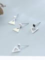 thumb 925 Sterling Silver Hollow Triangle Minimalist Drop Earring 2