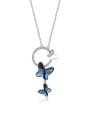 thumb 925 Sterling Silver Austrian Crystal Butterfly Classic Necklace 4