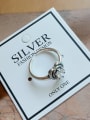 thumb 925 Sterling Silver Cubic Zirconia Heart Vintage  Free Size Midi Ring 1