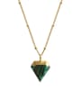 thumb Copper Triangle  Minimalist  Glass Stone  Necklaces 0