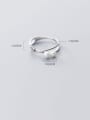 thumb 925 sterling silver imitation pearl  cross minimalist free size ring 3
