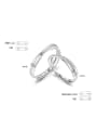 thumb 925 Sterling Silver Cubic Zirconia Irregular Dainty Couple Ring 2