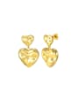 thumb Brass Heart Minimalist Drop Earring 0