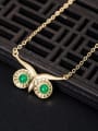 thumb 925 Sterling Silver Jade Vintage Owl  Pendant Necklace 1