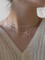 thumb 925 Sterling Silver Geometric Minimalist Hollow Chain Necklace 1