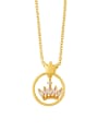 thumb Brass Cubic Zirconia Crown Butterfly Hip Hop Tassel Necklace 1