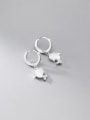 thumb 925 Sterling Silver Shell Dolphin Cute Huggie Earring 4