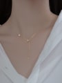 thumb 925 Sterling Silver Cubic Zirconia Tassel Minimalist Lariat Necklace 2