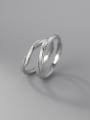thumb 925 Sterling Silver Round Minimalist Couple Ring 0