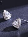 thumb 925 Sterling Silver Cubic Zirconia Triangle Classic Stud Earring 2