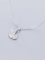 thumb 925 Sterling Silver Fashionable Simple Diamond Ginkgo Leaf  Necklaces 1