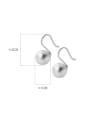 thumb 925 Sterling Silver Round Ball Statement Hook Earring 3