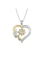 thumb 925 Sterling Silver Moissanite Heart Dainty Necklace 0