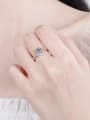 thumb Sterling Silver Moissanite White Heart  Engagement Rings 1
