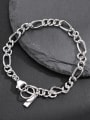 thumb 925 Sterling Silver Hollow Geometric Chain Vintage Link Bracelet 0