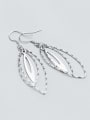 thumb 925 Sterling Silver Minimalist   Multilayer Hollow Oval Hook Earring 1