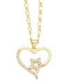 thumb Brass Cubic Zirconia  Heart Trend Necklace 4