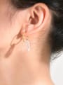 thumb Stainless steel Glass Stone Geometric Minimalist Huggie Earring 1
