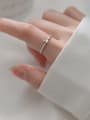 thumb 925 Sterling Silver Cubic Zirconia Swan Minimalist Band Ring 1