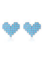 thumb 925 Sterling Silver Turquoise Heart Trend Stud Earring 2