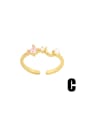 thumb Brass Cubic Zirconia Star Hip Hop Stackable Ring 4