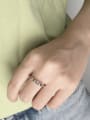 thumb Vintage Sterling Silver With Platinum Plated Simplistic Smooth Geometric Free Size Rings 3