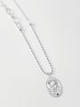 thumb 925 Sterling Silver Bead Oval Minimalist Necklace 0