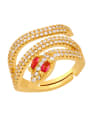 thumb Brass Cubic Zirconia Snake Luxury Stackable Ring 3