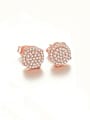 thumb 925 Sterling Silver Cubic Zirconia Square Classic Stud Earring 2