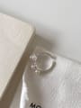 thumb 925 Sterling Silver Imitation Pearl Irregular Minimalist Band Ring 2