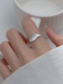thumb 925 Sterling Silver Leaf Minimalist Band Ring 1