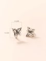 thumb 925 Sterling Silver Hollow Butterfly Vintage Huggie Earring 2